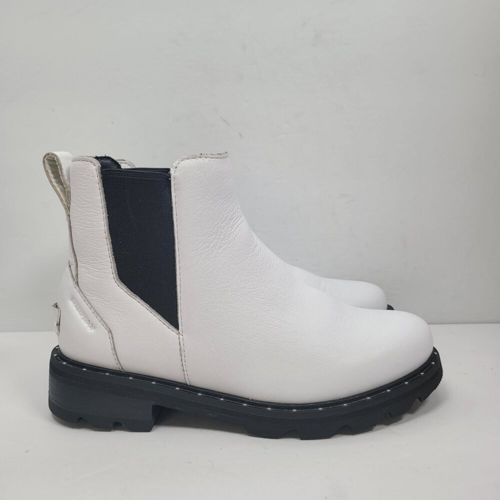 Sorel Women's Lennox White Leather Chelsea Ankle Boot US Size 6 - Picture 1 of 10